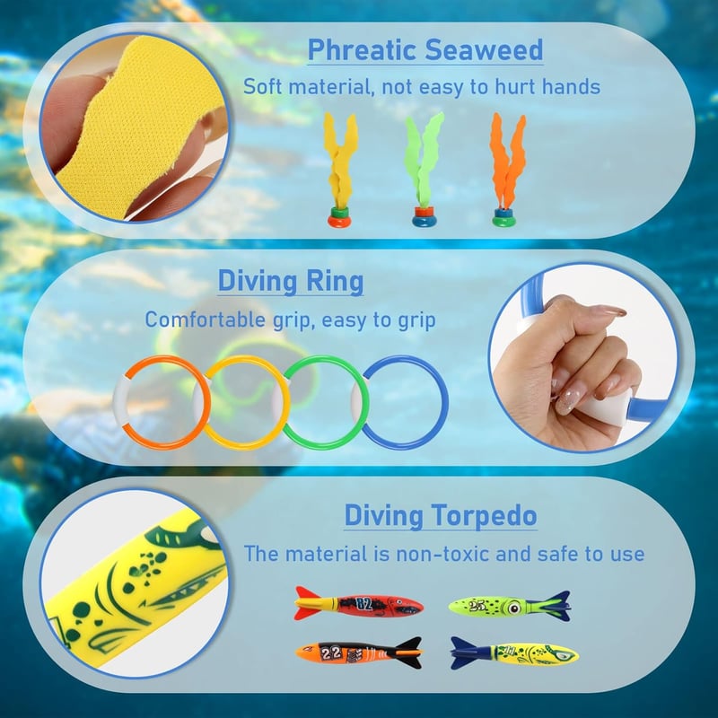 Tauchtauchspielzeug Set für Kinder, 11 Stück, ideal für Poolpartys