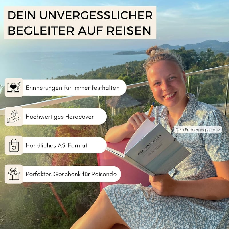 Reisetagebuch A5 für Weltenbummler – Perfektes Geschenk für Reisende