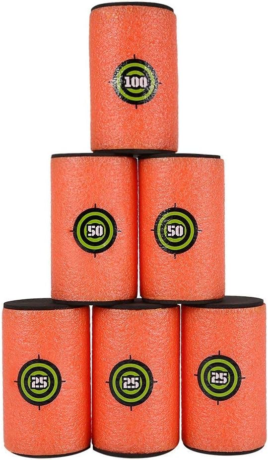 Topways® Nerf Zielscheibe Set - 6 Eva Schaumstoff Targets (10,5 cm)