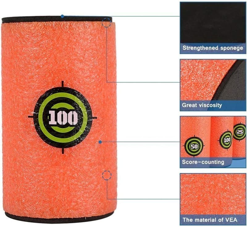 Topways® Nerf Zielscheibe Set - 6 Eva Schaumstoff Targets (10,5 cm)