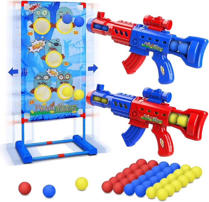 LUKAT Popper Spielzeugpistole mit beweglicher Zielscheibe für Kinder