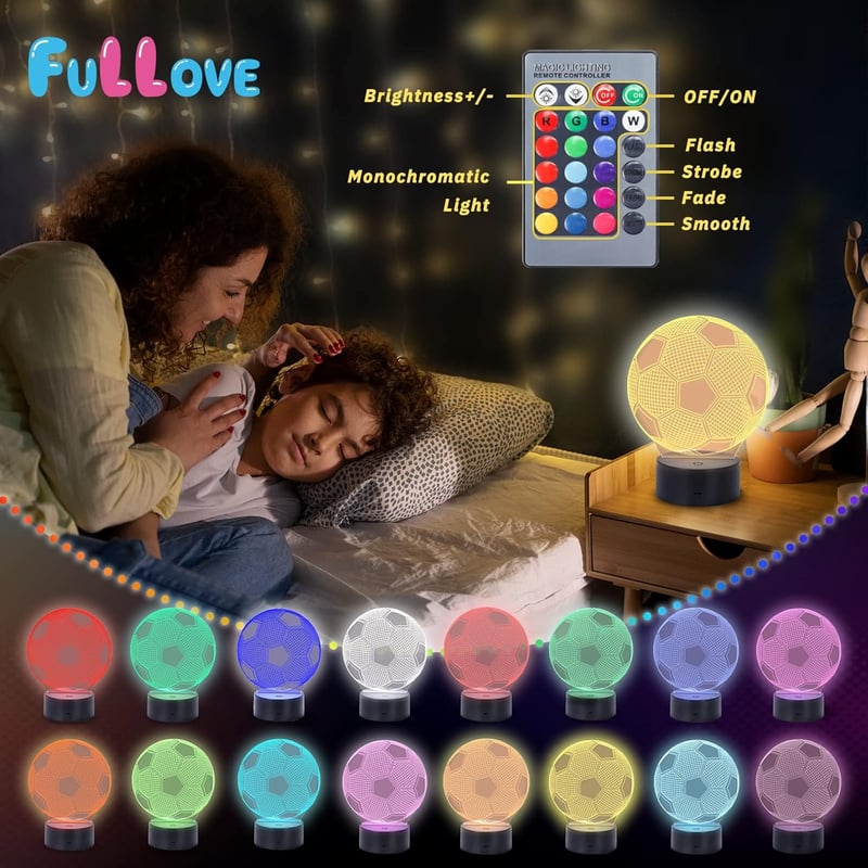 Fußball-Lampe für Jungen 5-10 Jahre, Geschenk zum Geburtstag