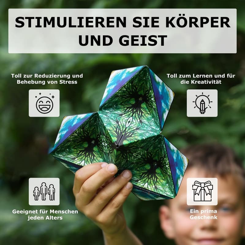 SHASHIBO Formwechsel-Box – Preisgekrönter Zappelwürfel in Blau