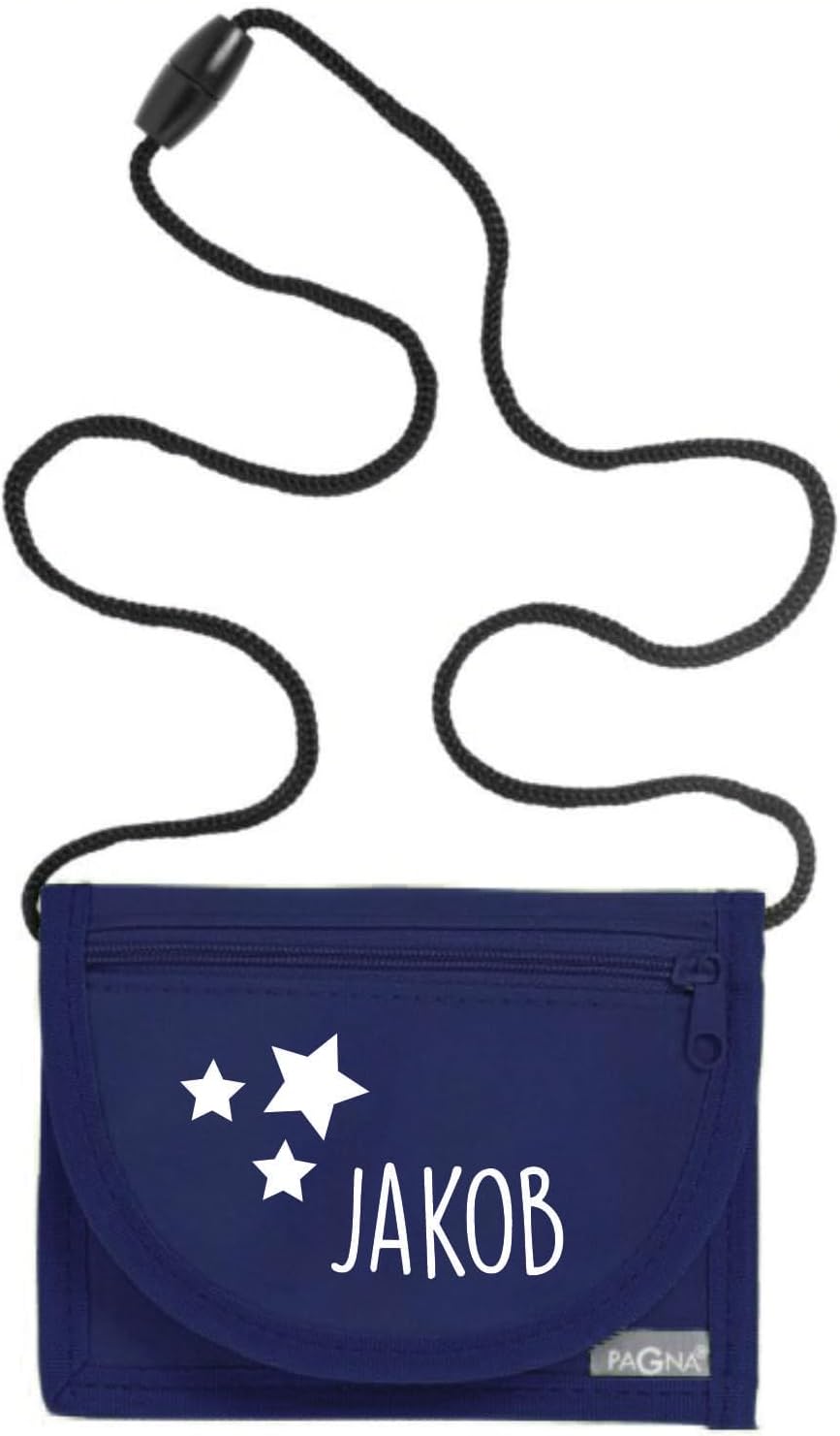 Personalisierte Geldbörse für Kinder mit Sternenmotiv (Navy blau)