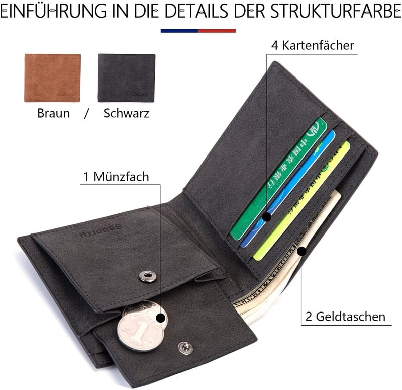 Personalisierte Herren Leder Brieftasche mit Gravur für Vatertag