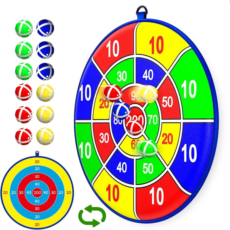 Dartscheibe mit 12 Klebebällen – Indoorspielzeug für Kinder ab 3 Έτη