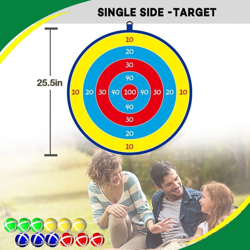 Dartscheibe mit 12 Klebebällen – Indoorspielzeug für Kinder ab 3 Έτη