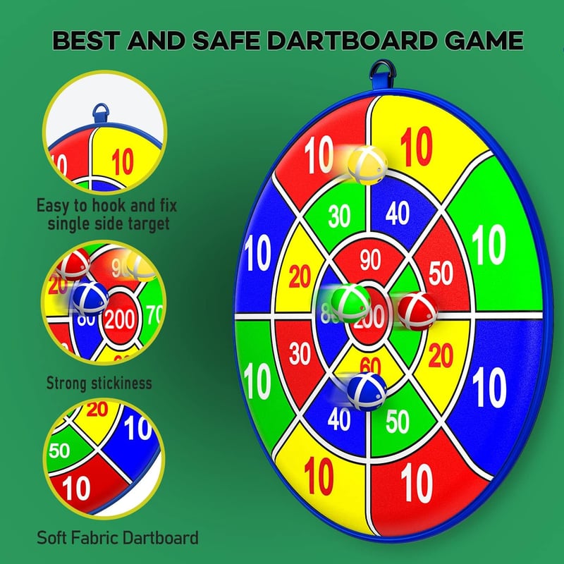 Dartscheibe mit 12 Klebebällen – Indoorspielzeug für Kinder ab 3 Έτη