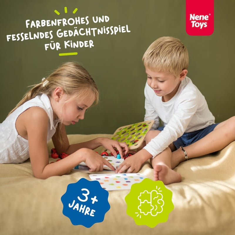 Marienkäfer-Gedächtnisspiel aus Holz für Kinder ab 3 Jahren