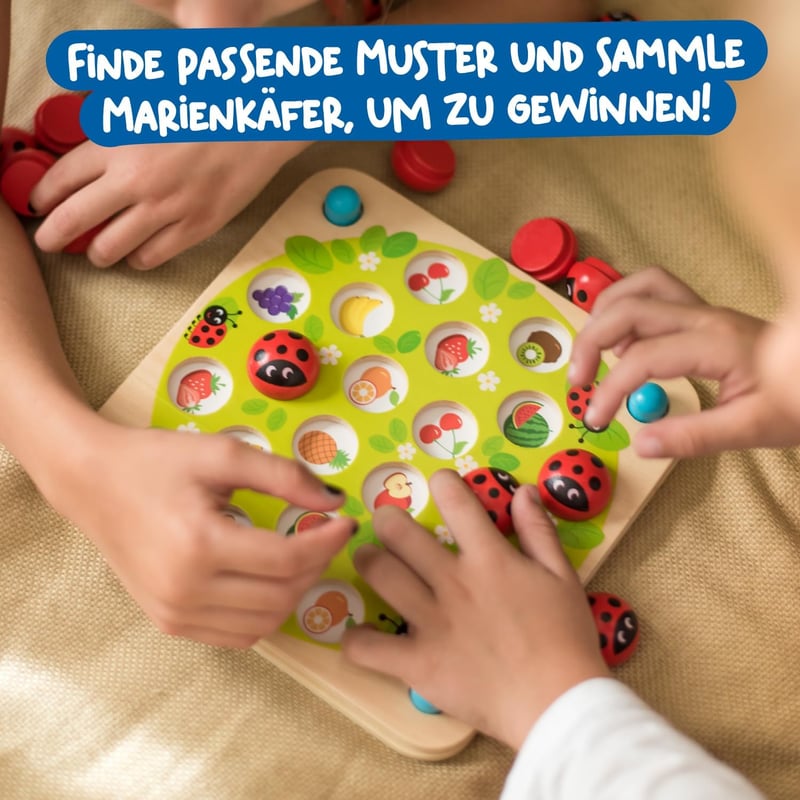 Marienkäfer-Gedächtnisspiel aus Holz für Kinder ab 3 Jahren