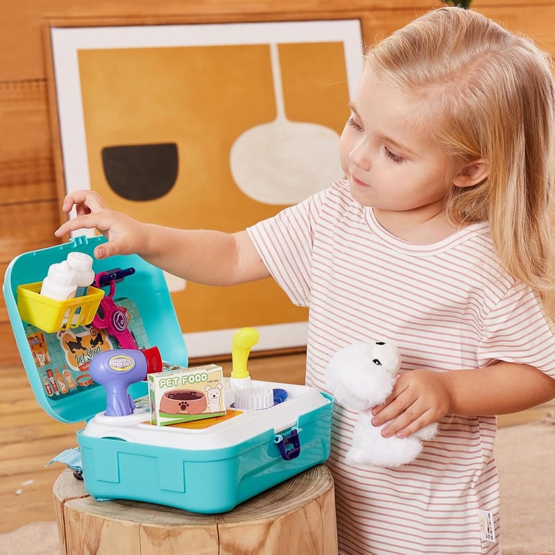 Tierarztkoffer für Kinder ab 3 Jahren – Spielset für Mädchen und Jungen