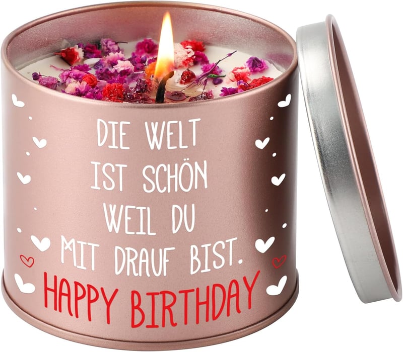 Metallkerze zum Geburtstag für Frauen, Mädchen und Mütter