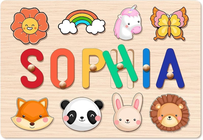 Personalisierbares Namenspuzzle aus Holz - Geschenk zum 1. Geburtstag