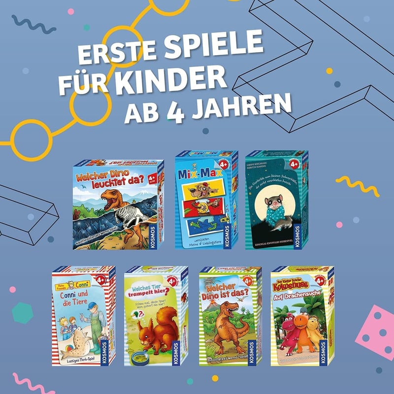 Dino Memo Spiel für Kinder ab 4 Jahren – Reisespiel für 2-4 Spieler