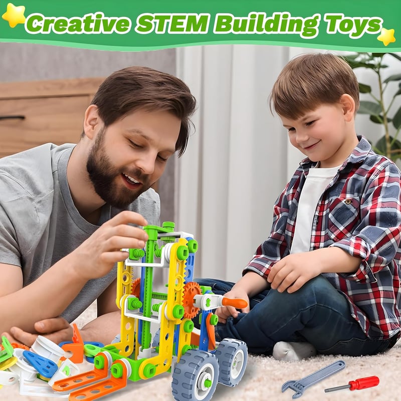 STEM Konstruktionsspielzeug 12-in-1 für Jungen ab 4 Jahren, 152 Teile