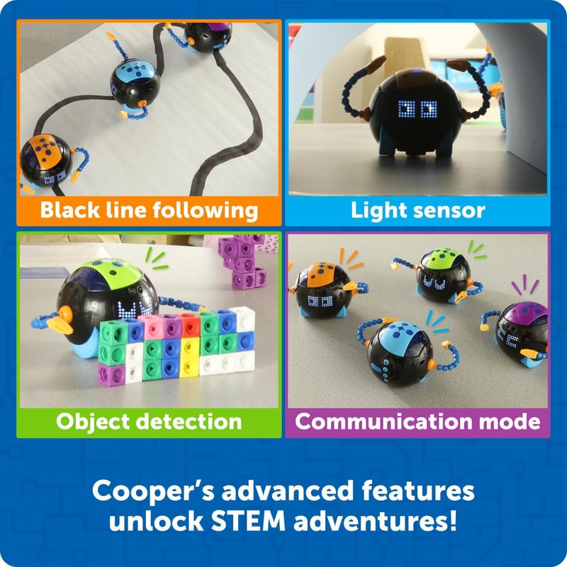 Klassenset STEM-Roboter Cooper - Bildschirmfreies Programmieren für Grundschüler ab 5 Jahren
