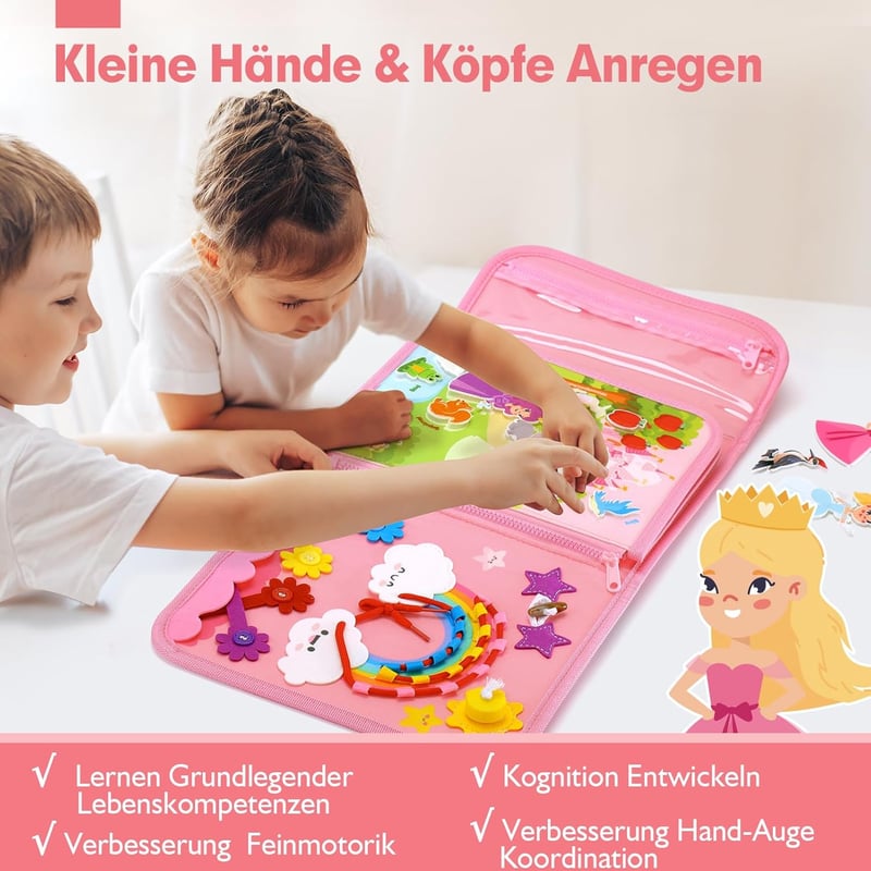 Montessori Aktivitätsbrett für Mädchen ab 3 Jahren - Lernspielzeug