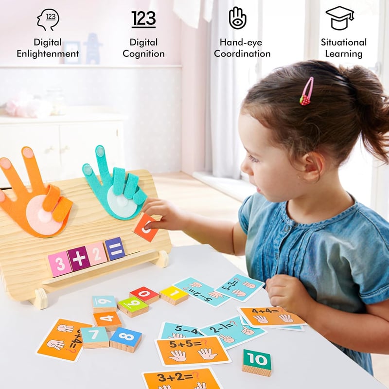 Pädagogisches Holz-Lernspiel für Mathe ab 4 Jahren, Geschenk für Kinder
