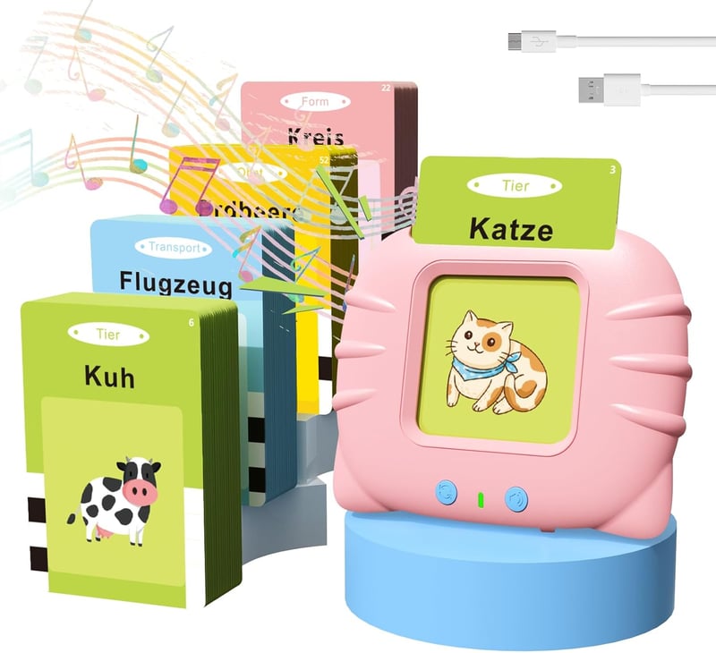 Lernspielzeug für Kinder ab 1 Jahr – 112 Karteikarten (Rosa)