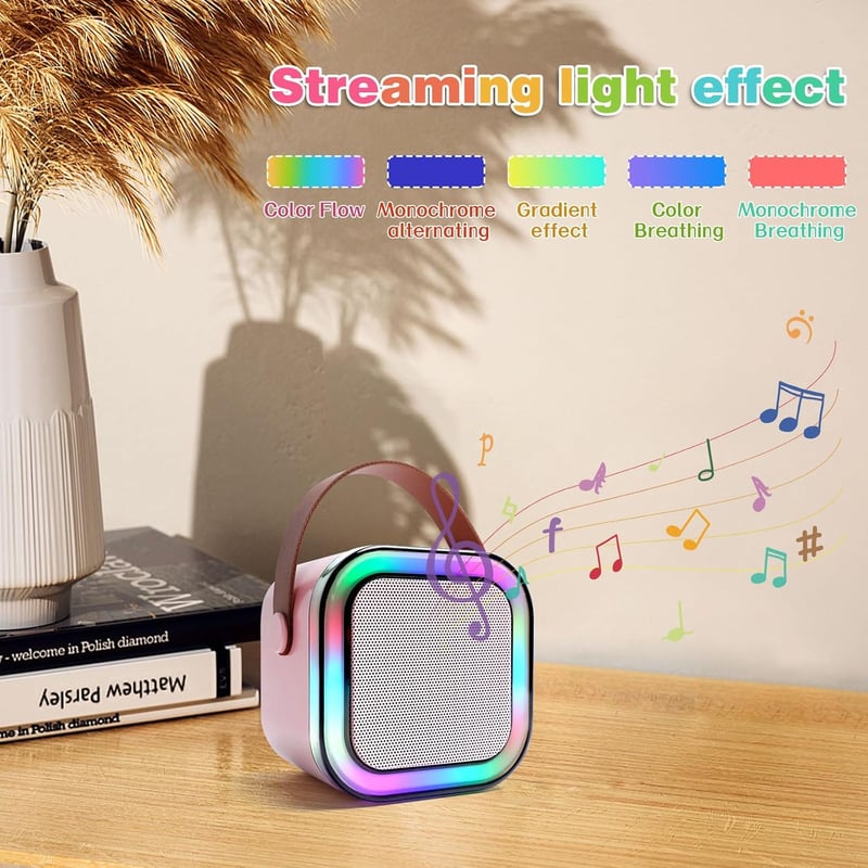 Karaoke Mikrofon für Kinder ab 6 Jahren – Bluetooth, 2 rosa Mikrofone