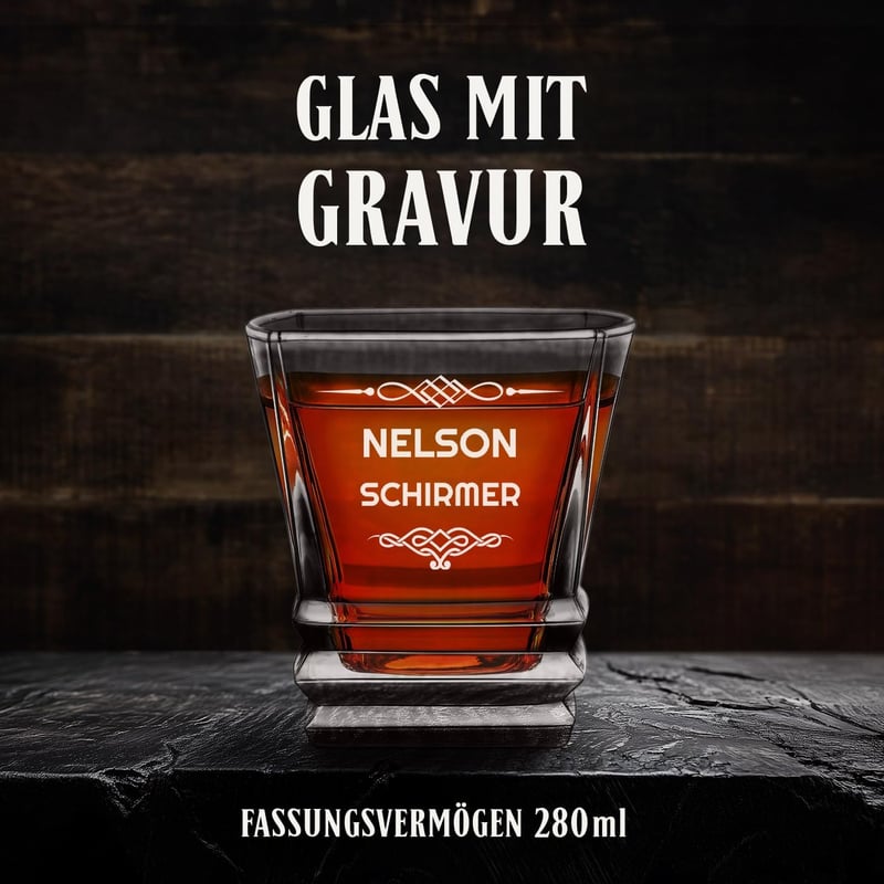 Whiskyglas mit Gravur aus Kristall - 280 ml für Whiskygenießer