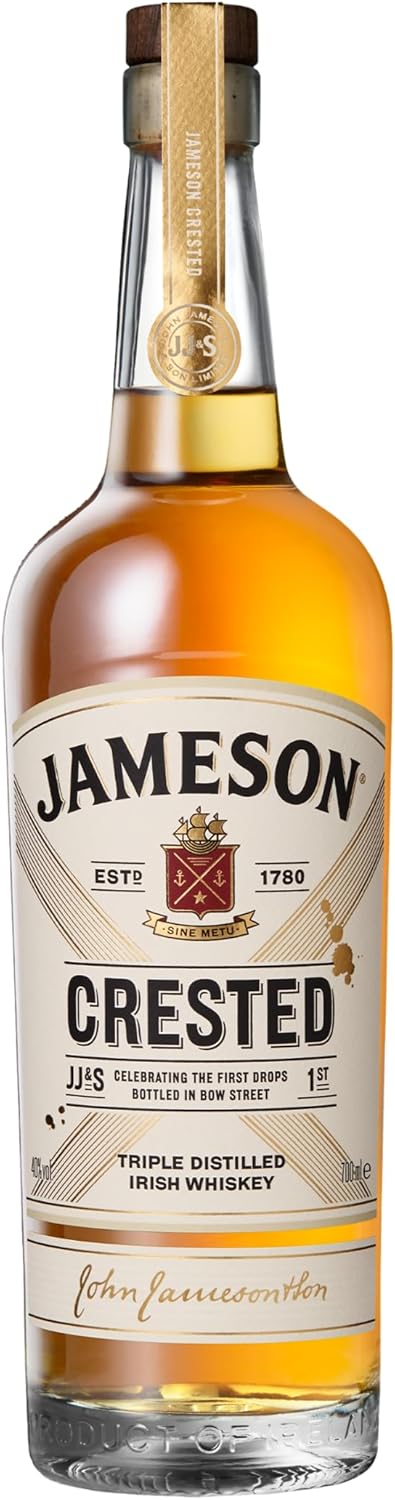Jameson Crested Ten Irish Whiskey, milder Blended Whiskey, 700 ml