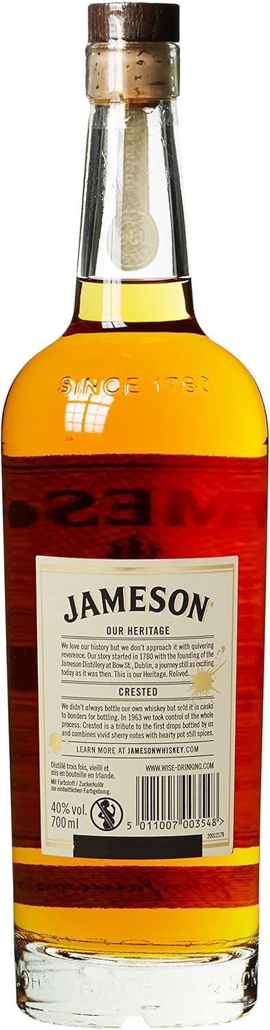 Jameson Crested Ten Irish Whiskey, milder Blended Whiskey, 700 ml