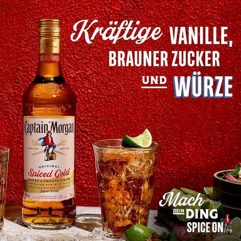 Captain Morgan Original Spiced Gold Rum 1000 ml - Karibischer Genuss