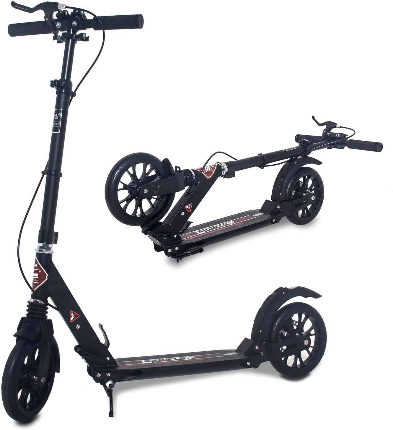ISE Klappbarer Cityroller mit 200mm Rädern und Handbremse für Kinder und Erwachsene
