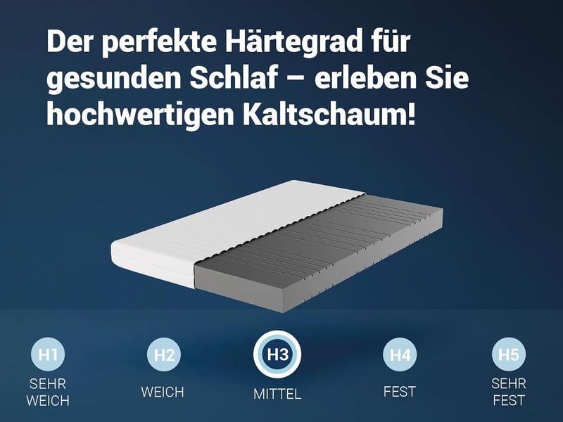 Matratze KSP-500 - 140x200 cm, 7-Zonen Kaltschaum, hypoallergen