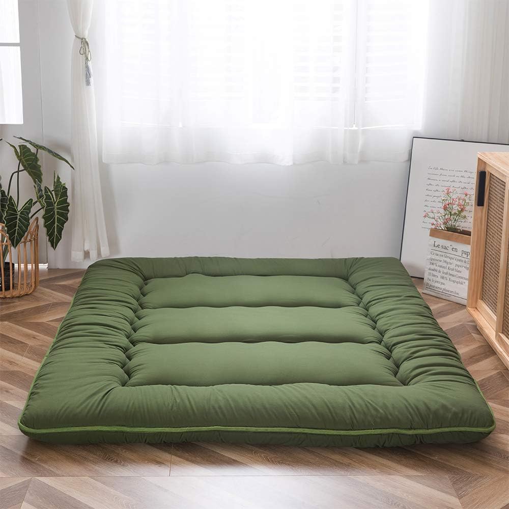 Futon Klappmatratze für Gäste, gepolstert, 150x200 cm, grün