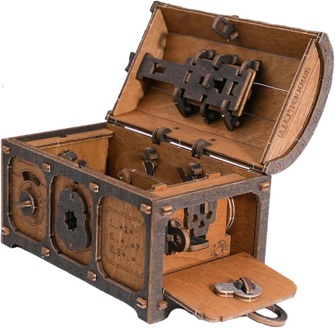 Holzrätselbox mit Geheimmechanismus - 3D Puzzle für Erwachsene
