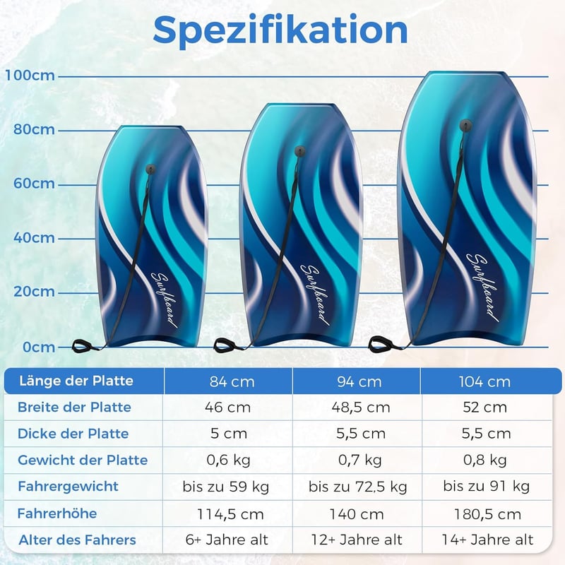 GOPLUS Bodyboard – Leicht tragbares Schwimmbrett für Strand und Surfing