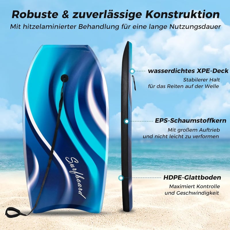 GOPLUS Bodyboard – Leicht tragbares Schwimmbrett für Strand und Surfing