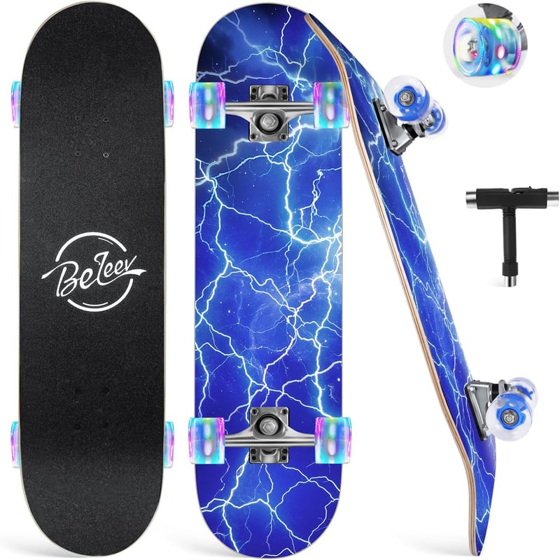 BELEEV 31x8 Zoll Cruiser Skateboard aus 7-lagigem Ahorn für Anfänger