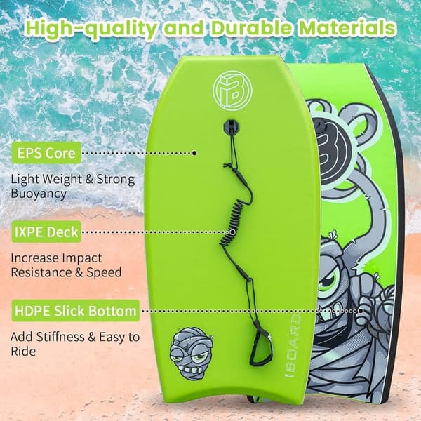 Leichtes Bodyboard 104,1 cm mit EPS-Beschichtung für Surfen