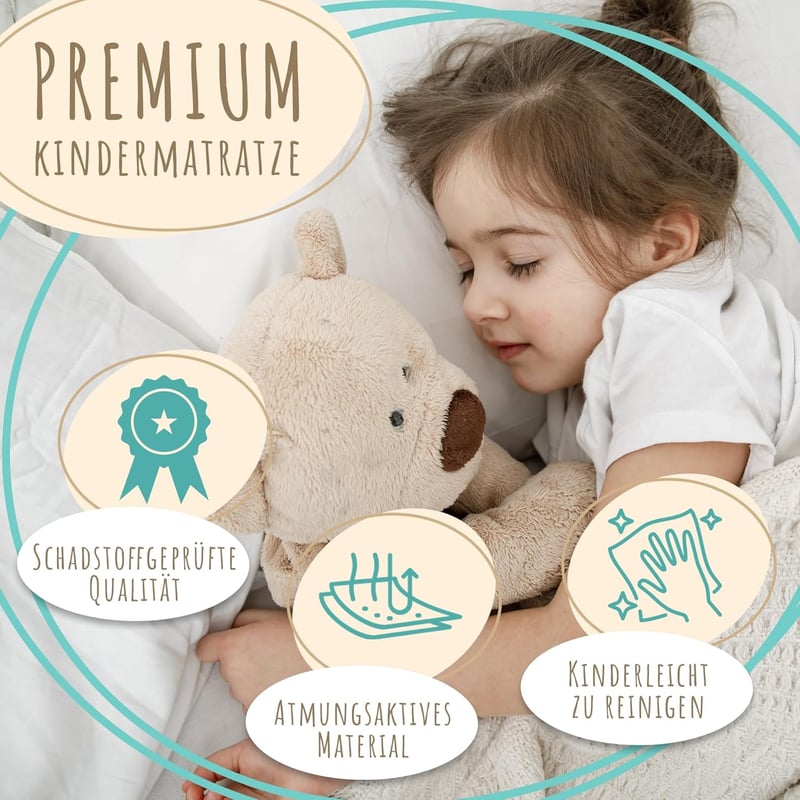 Babymatratze 120x200 cm mit waschbarem Bezug und eco5-Zertifizierung