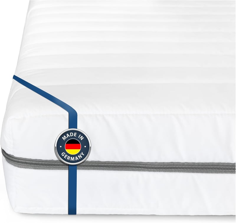 Klassik Kaltschaummatratze 90x200 cm H4, 12 cm hoch, Öko-Tex, 7 Zonen