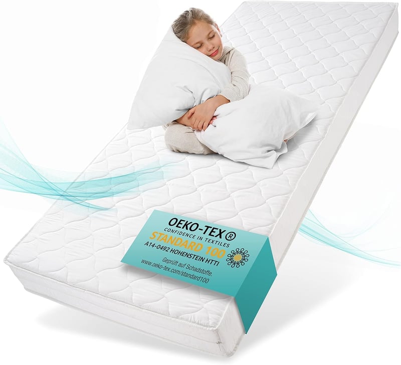 Oeko-Tex zertifizierte Kindermatratze 120x200 cm mit waschbarem Bezug