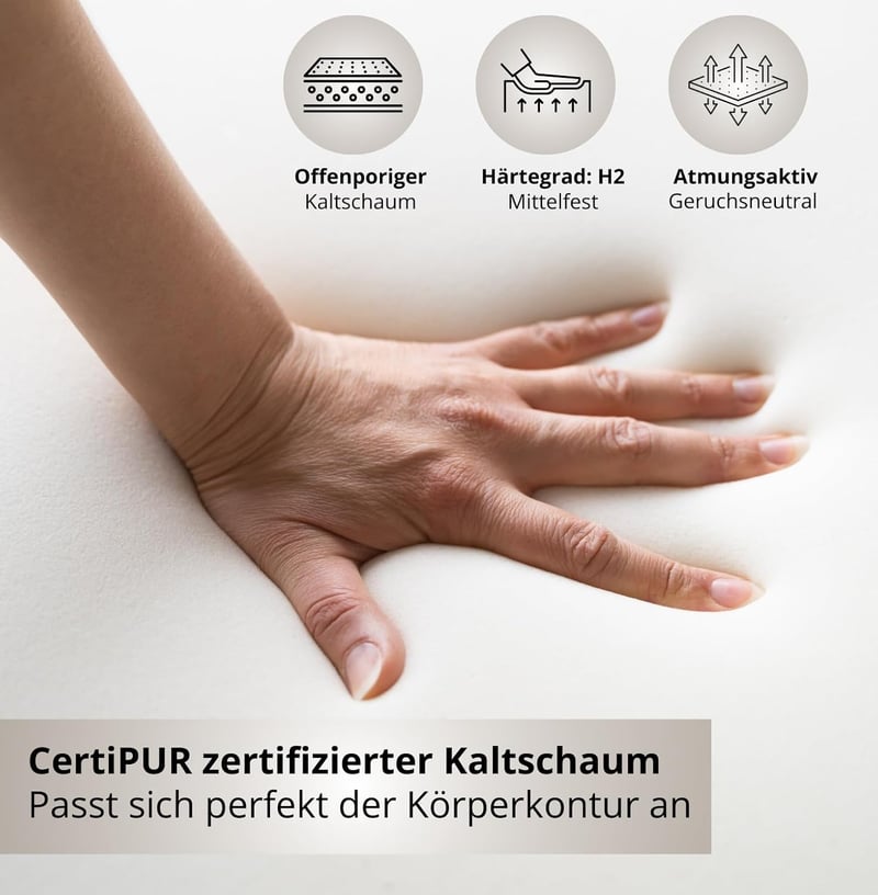 Kindermatratze 90x200 cm aus CertiPUR-zertifiziertem Kaltschaum