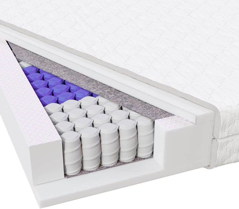 Tonnen-Taschenfederkernmatratze Medic Plus 100x200 cm, 7 Zonen, H4