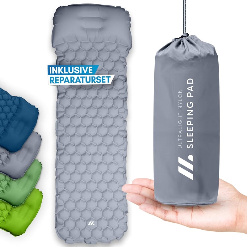 NORDMUT® Ultraleichte Isomatte für Camping mit Reparaturset