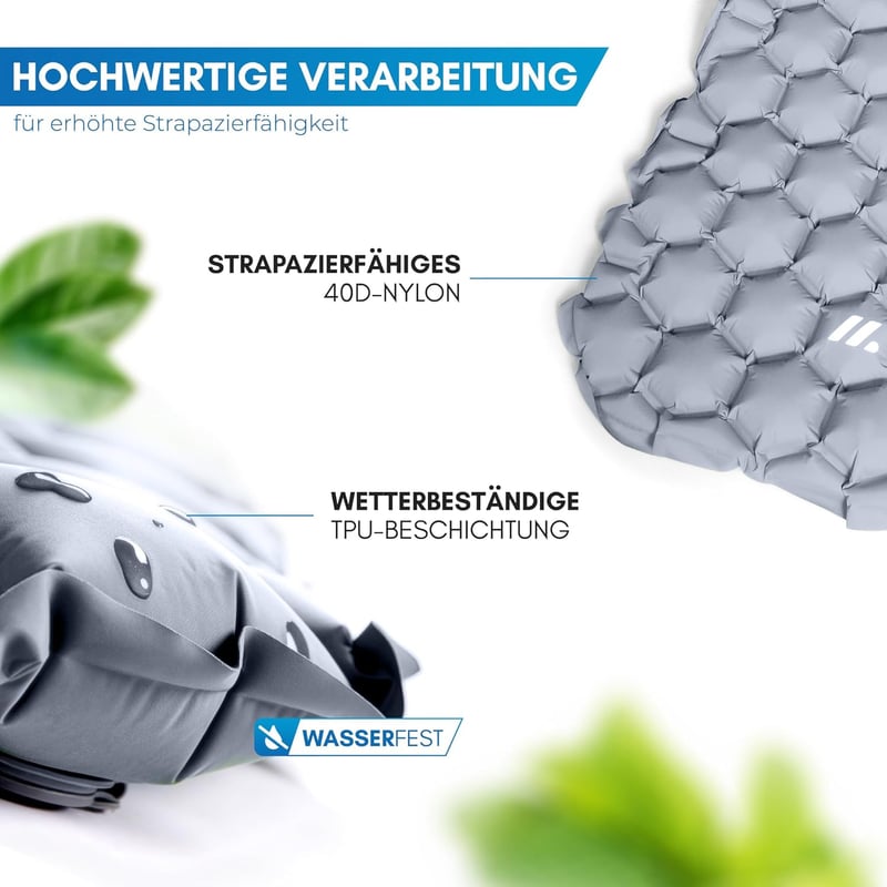 NORDMUT® Ultraleichte Isomatte für Camping mit Reparaturset