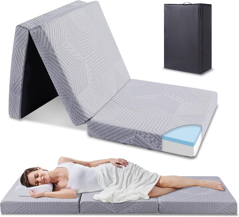 EGO HOME Klappmatratze 65x196 cm, 10 cm hoch, H3 für Reisen und Gäste