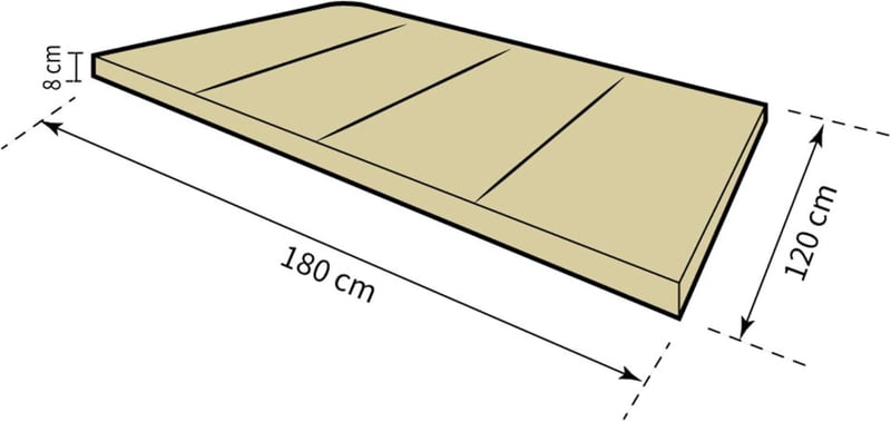 Faltmatratze 180 x 120 cm mit Schaumstoffkern und abnehmbarem Bezug