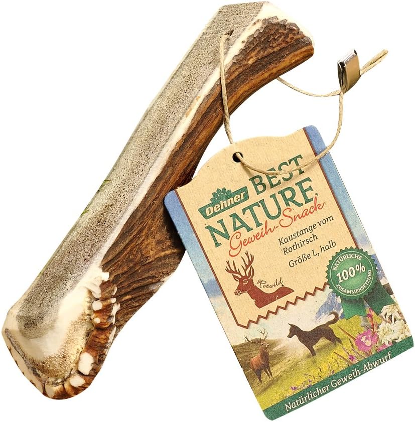 Hochwertiger Hundesnack aus 100 % natürlichem Rothirsch-Geweih, Größe L