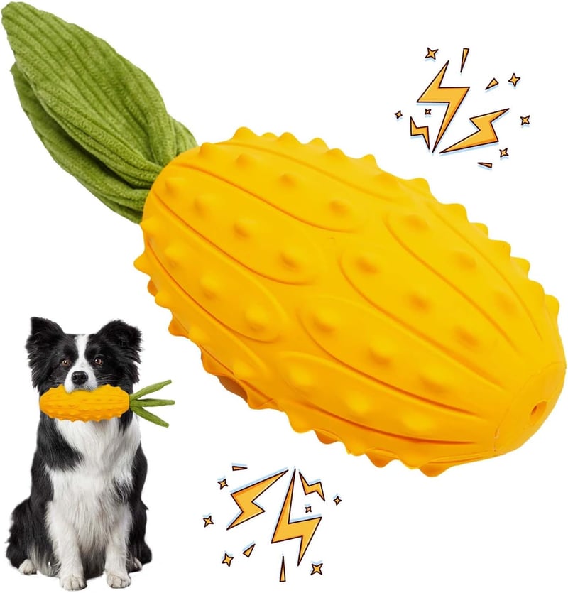Robustes Hundespielzeug aus Naturkauschuk für Kauer, Gehörnte Melone Form