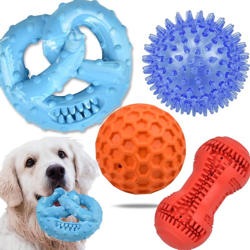 Unzerstörbares Hundespielzeug aus Hartgummi – 4er Set für alle Hunde
