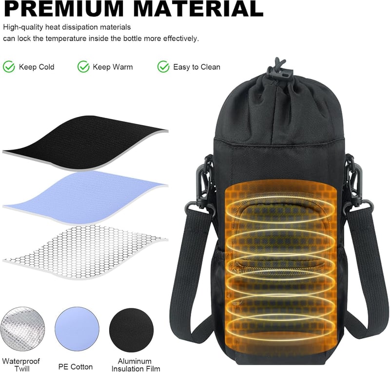 Tragbare Isolierte Wasserflaschen-Tasche mit Schultergurt für Camping und Wandern