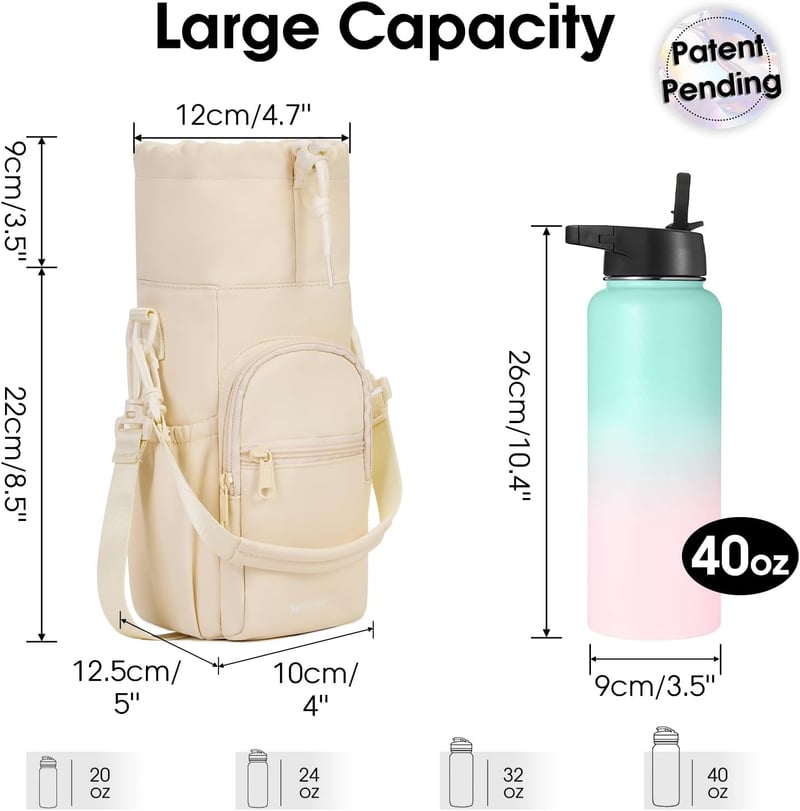 Verstellbarer Wasserflaschenhalter mit Handytasche für Wanderungen